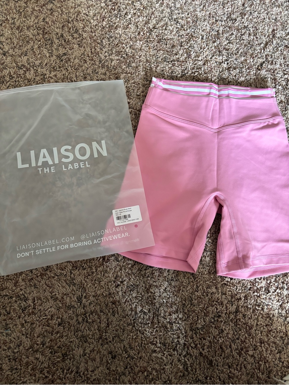 Liaison The Label Pink High-Waist Bike Shorts
